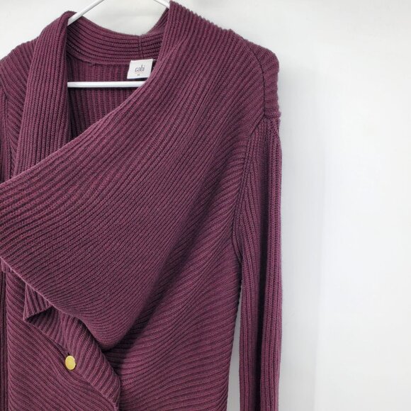 Cabi Regal Mulberry Long Sleeved Draped Duster Cardigan Sweater Medium Lagenlook - Picture 6 of 10
